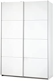 Rauch Möbel Caracas, Schwebetürenschrank, Farbe Weiß, Breite 136 cm | Kleiderschrank mit Schwebetüren, Schiebetüren, 2-türig, für Schlafzimmer, Kinderzimmer, Wohnzimmer, Gästezimmer, Garderobe
