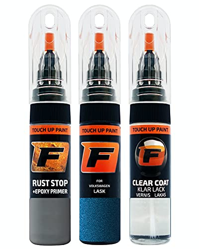 FIRANTO Lackstift Autolack Reparaturset für VW/Volkswagen LA5K Olympiablau - 3-in-1 Autolack Kratzer Reparaturstift 15ml Grundierung, Klarlack
