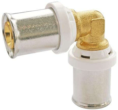 SOMATHERM FOR YOU, Raccord coudé égal à sertir pour tube multicouche Ø26 mm - Compatible avec profils U, H, TH - Sécurité d'étanchéité, norme NF 545, pression max 10 bars