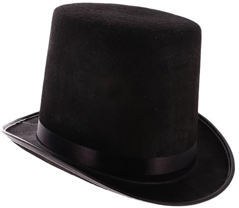 Van Der Linn Black Top Hat 3 Sizes Adult Fancy Dress Magician Mad Hatter Victorian (Small)