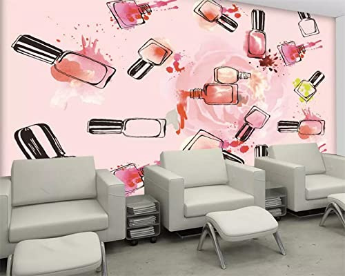Fotomurale Personalizzata Carta Da Parati Personalità Romantica Rosa Smalto Per Unghie Tv Divano Pittura Decorativa Parete Di Fondo 200Cm(W)×140Cm(H)