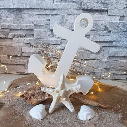 Anker Deko - Maritim Deko - Segler Geschenkideen - weiß - aus Raysin