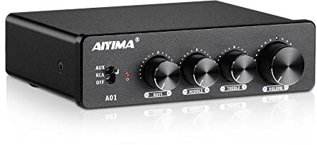 AIYIMA A01 TPA3116 Amplificatore di potenza 2.0/2.1 CH Stereo HiFi Amplificatore di Classe D Integrato per altoparlante domestico 100W Mini Amplificatore con Bass Alto Treble Control