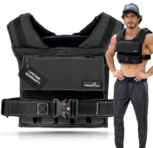 Gewichtsweste 2,7 kg, 4,5 kg, 5,4 kg, 11,3 kg, 15,9 kg, 20,4 kg, 27,2 kg, abnehmbare Eisengewichte für Männer und Frauen, Workout für Calisthenics und Fitness-Sporttraining (schwarz, 27,2 kg)