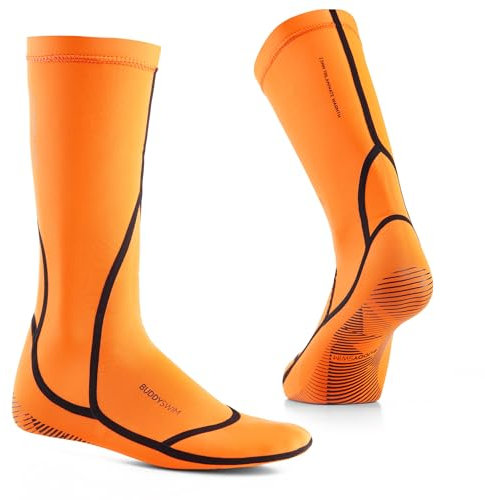 Buddyswim 2,5 mm Neopren Socken zum Schwimmen im offenen Wasser. Neoprenschuhe für Frauen und Männer für Kälteisolierung, leicht zu halten, zum Tauchen, Surfen und Wassersport. Wasserdichte Socken.