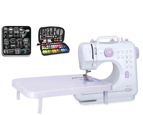 LetCart 505A Elektrische Nähmaschine Mini 12 Stiche Doppelfaden für Profi Anfänger DIY Begeister EU 220V - Sewing Machine mit 97 Nähset und 11 Pressfuß