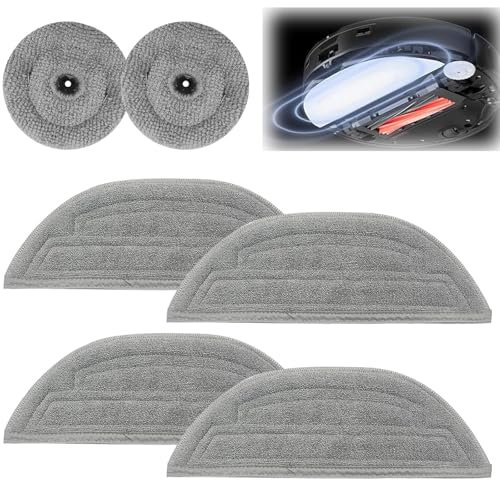 6 Stück Mikrofaser Wischtücher Ersatzteil für Roborock S8 MaxV Ultra, Ersatz Mop Kompatibel mit VibraRise 3.0, Wischtücher Wiederverwendbar Zubehör Nachfüllpackung Mopp für alle Böden und Oberflächen