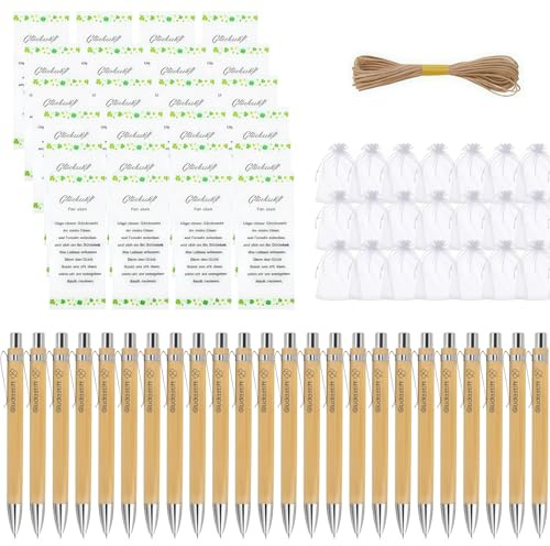 Pmueuff Stylos à Bille Inspirants, Lot de 24 Stylo à Bille Personnalisés Gravé avec Motivation Carte Sac Stylos Rétractables pour Écriture, École, Fournitures de Bureau, Cadeau