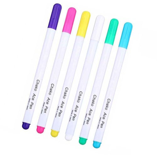 DEKKRYNFV Pack Of 6 Multicolored Fabric Marker Trick Marker For Sewing Needlework Vanishing Inks Water Erasable Fabric Marking Pen