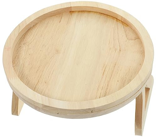 Ipetboom Mesa Auxiliar para Sofá Bandeja De Madera Soporte para Postres y Aperitivos
