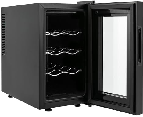 8 bouteilles - Réfrigérateur à vin autonome - Avec écran numérique et boutons tactiles - Pour la maison, le bureau, l'hôtel, le bar, etc - 23 l