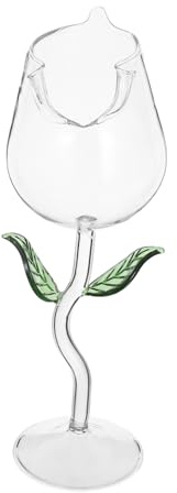 MUELODSIC Rose Wine Glass Design Cocktail Glass Decorative Glassware for Home Bar for Mothers Day and Roses