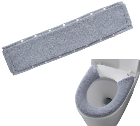 JURENEE Toilette Copri Sedile Grigio Scuro, Copriwater Riscaldato Addensato per uso Domestico, Scalda Tavoletta Water in Poliestere, Elevata Elasticità, Tocco Confortevole, Caldo e Curativo