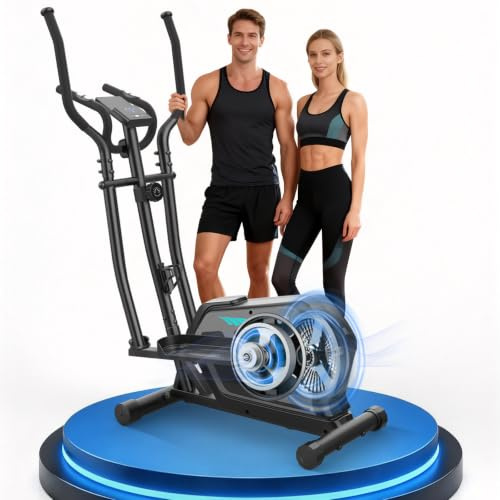 Neezee Crosstrainer für Zuhause mit Bluetooth-App,16-Stufiger Widerstandsstufen,6 kg Magnetischem Schwungrad,Ellipsentrainer mit LCD-Monitor,Pulssensor,Flaschenhalter-Gerätehalterung