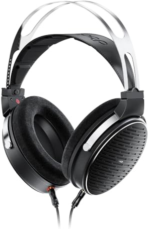 FiiO JT3 Over-Ear Open-Back Headphones, 50mm Dynamic Driver, PEK+PU Composite Diaphragm, Detachable 3.5mm Cable with Mic for Music & Gaming (Black)