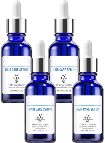 Hårvårdsserum med GHK-Cu-kopparpeptider, kopparpeptider för att stödja hårväxt, stärkande serum för torrt, skadat hår, närande hårbottenserum (4 st)
