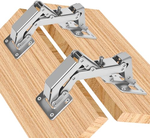 YHNDECO Pack of 2 170 Degree Soft Close Hinges for Cabinet Doors, Kitchen Cabinet with Soft Close Stainless Steel Buffer Damping Damper Hidden for Cabinet Furniture Cabinet Door