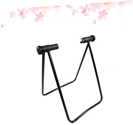 POPETPOP Support de Réparation Vélo en Métal Noir 2 Anneaux de Maintien Réglables en Hauteur pour Exposition et Entretien Facile
