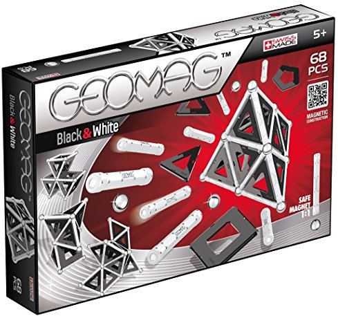 Geomag 013 Magnetbaukausten, schwarz, Weiss