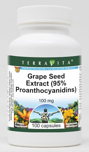 Grape Seed Extract (95% Proanthocyanidins) - 100 mg (100 Capsules, ZIN: 514845)