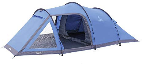 Vango Venture 450 Tunnel Tent for 4 People [Amazon Exclusive] with Large Porch Living Area - Waterproof, River Blue