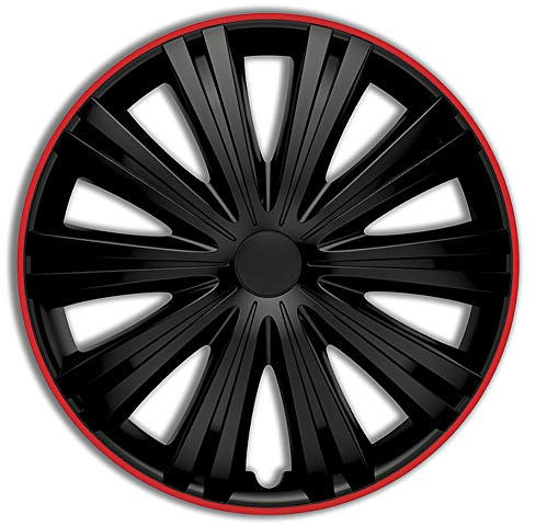 AutoStyle 14 Zoll Radkappe Satz schwarz/rot PP 5044BR Radzierblenden Radblende