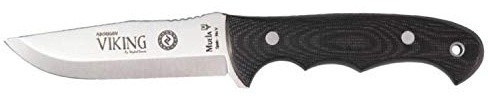 Muela Cuchillo de caza VIKING.J-11M con hoja de acero inox ACX-380 criogenizada CRYO-T y micarta negra funda MULTIPOSICIÓN para Caza, Pesca, Supervivencia y Bushcraft + Portabotellas de regalo
