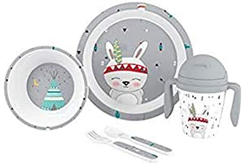 Interbaby SET16 Set di Stoviglie per Bambini 5Pcs - Indiano - 620 g