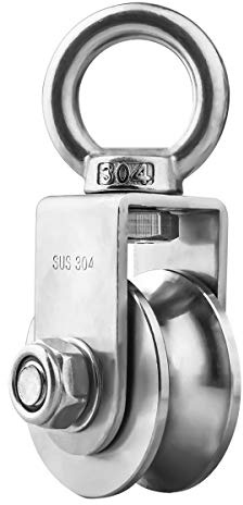 Penkwiio Pulley Wheel Stainless Steel Duplex Bearing Super-Silent Detachable 360 Degree Rotation Pulley System Gym Loading 500KG