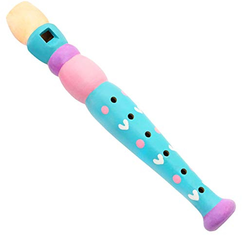 Keepdrum Flauto in legno giocattolo musicale per bambini Turchese conforme alla norma di sicurezza EN71