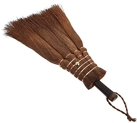 Small Broom Hand Broom Soft Bristle Small for Indoor Outdoor Natural Palm Bristles Corn Whisk