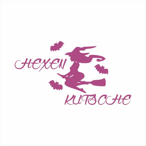 Autosticker Hexenkutsche Hexe - Violett, 15 x 8 cm, Autoaufkleber Auto Tuning, Sticker Heckscheibe Seitenspiegel Spiegel, Gadget Fenster und Fahrzeug, wetterfestes Deko Motiv, tradercat