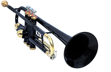 SOUND SAGA Trompete BB Pitch, Premium Qualität inkl. Mundstück und Tragetasche (schwarz)