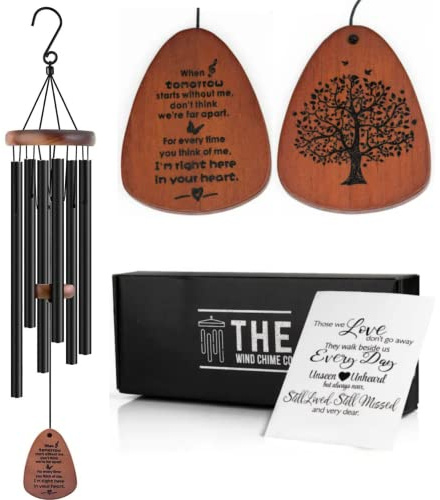 The Wind Chime CO Memorial Wind Chimes, Sympathy Wind Chimes Gift for The Loss of A Loved one, Home Decor Outdoor Garden, Soothing Melodic Tones with Mute Option.