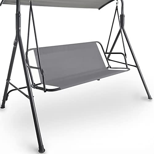 Coverify Replacement Swing Seat Cover, Durable 600D Oxford Fabric Garden Outdoor Swing Seat Cover, Universal Fit for 2&3-seater Swing Chair 113x49x50cm Grey