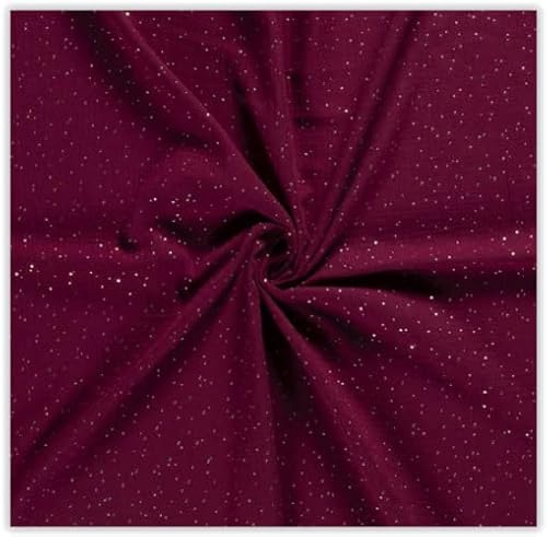 Musselin Punkte Gold Meterware - Doublegauze - Baumwoll Musselin Uni - Windelstoff - Musselinstoff - Babycotton - Ökotex - 25 cm x 130 cm, Farbe: 018 weinrot