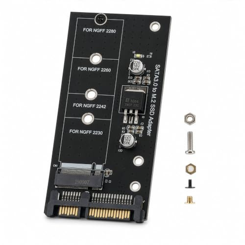 HighZer0 Electronics NGFF M.2 Adapter M2 SATA3 Raiser M.2 to SATA Adapter SSD M2 to SATA Expansion Card B Key Suppor 30/42/60/80mm