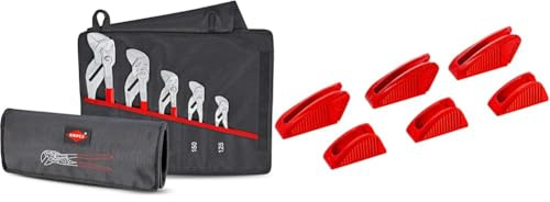 Knipex Zangenschlüssel-Set 5-teilig 00 19 55 S4 & Schonbacken für Zangenschlüssel 86 XX 250, 3 Paar, 86 09 250 V01