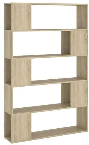 vidaXL Librería Separador contrachapada Roble Sonoma 100x24x155 cm