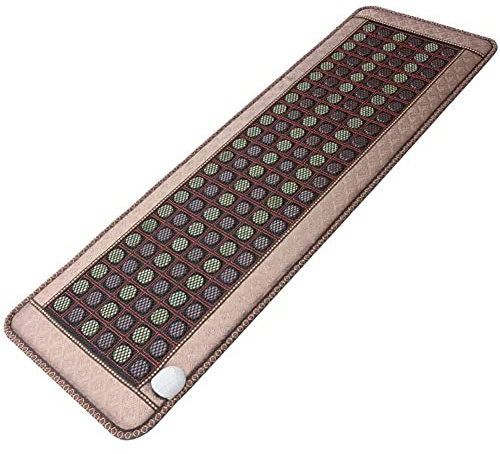 Ferninfrarot Heizkissen Für Den Ganzkörper,Infrarot Wärmematte,Natürliche Infrarot-Matte Sofakissen Thermische Physiotherapie-Bett Germanium Beheizt 138 Jadesteine,Electriches Heizkissen (59x 20)