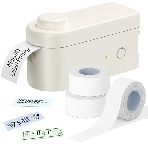 Makeid Etikettendrucker-Set enthält 3 Etiketten,kompatibel mit 9~16 mm Selbstklebendes Etikettiergerät,wiederaufladbarer beschriftungsgerät selbstklebend, mehrere Vorlagen erhältlich