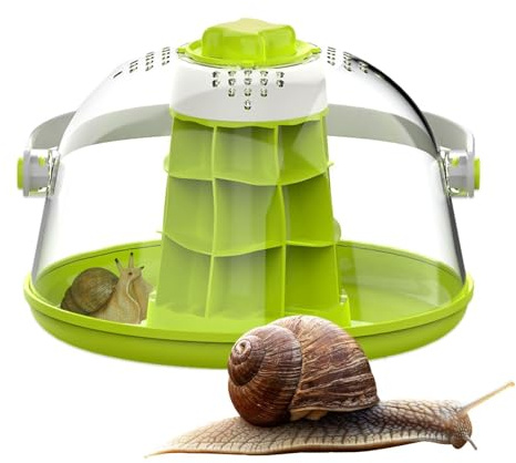 Snail Spacecraft Terrarium Reptilienlebensraum | Terrarium Seidenraupe Behälter für Reptilien | Kleines Reptilientier-Terrarium Schnecke Raumschiff | Atmungsaktives Miini Haustierhaus für Schnecken,