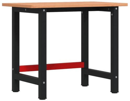 vidaXL Werkbank 100x60x81,5 cm Massivholz Buche Rechteckig