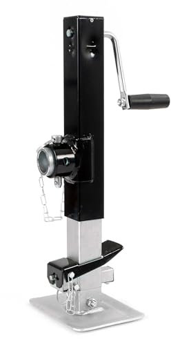 WilTec Pata de Apoyo para remolques y caravanas Capacidad 900 kg con manivela Lateral Altura Ajustable y Soporte de Tubo