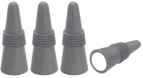 sourcing map 4Pcs Wine Stoppers High Temp Silicone Plug T Shaped Wine Bottle Stopper Wine Outlet Cap Bottle Cover, Grey