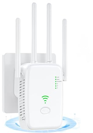 2025 Nouveau Repeteur WiFi Puissant,Amplificateur WiFi 4 antennes,2 Ports LAN,Répéteur WiFi 300Mbps, Compatible avec Toutes Les Box Internet Ethernet Port