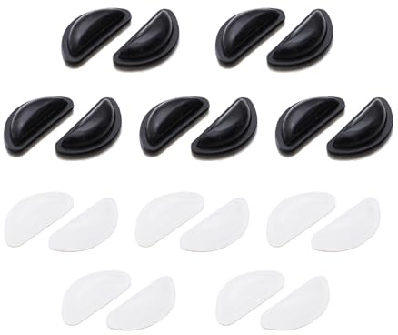 10 Pair Eyeglass Nose Pads, Ultra-Strong Grip and Ultra-Soft, Soft Silicone Nose Pad Adhesive Air Bag Anti-Slip Glasses Nose Grips for Eye Glasses & Sunglasses(Black and White)
