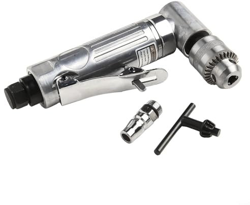 Perceuse pneumatique de qualité à angle droit de 90 degrés, outil pneumatique de 6,35 mm, meuleuse à angle droit de 90 degrés, perceuse pneumatique à 15 000 tr/min, faible vibration pour échappement