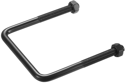 sourcing map 1 juego de pernos en U cuadrados M10, 90 mm, ancho interior de 120 mm de largo, perno de abrazadera en U de acero inoxidable 304 galvanizado con tuercas para automóvil, remolque, sendero