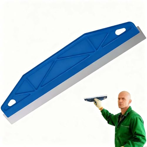 Blue Stainless Steel Paint Edger Cutting in Tool Trimming Guide | Robust metal plate durability; smooth scraping utility; smudge-free coating defense for baseboards rugs